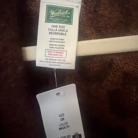 Woolrich Brown Shawl Poncho - Picture 3 of 4